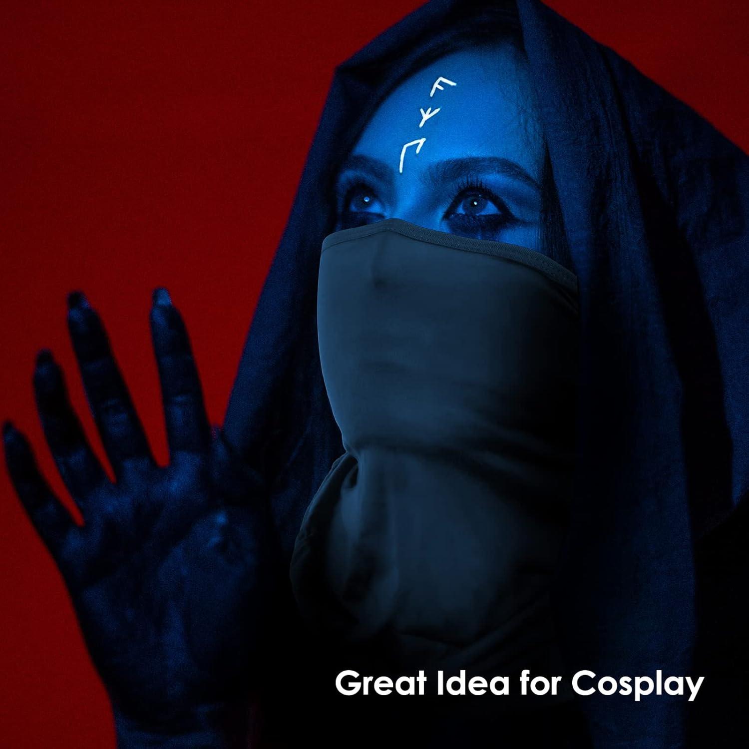 imageAchiou Balaclava Face Mask Ski Mask for Men Women Football Lightweight Sheisty Ninja Shiesty Sun Hood UV Protector CyclingBlack