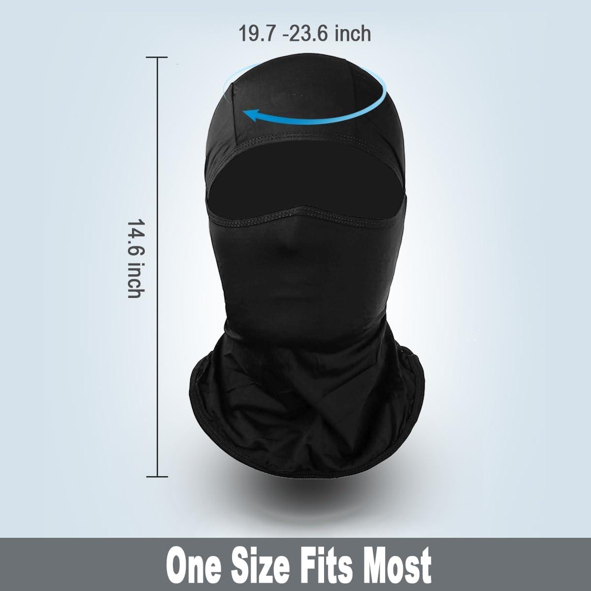 imageAchiou Balaclava Face Mask Ski Mask for Men Women Football Lightweight Sheisty Ninja Shiesty Sun Hood UV Protector CyclingBlack