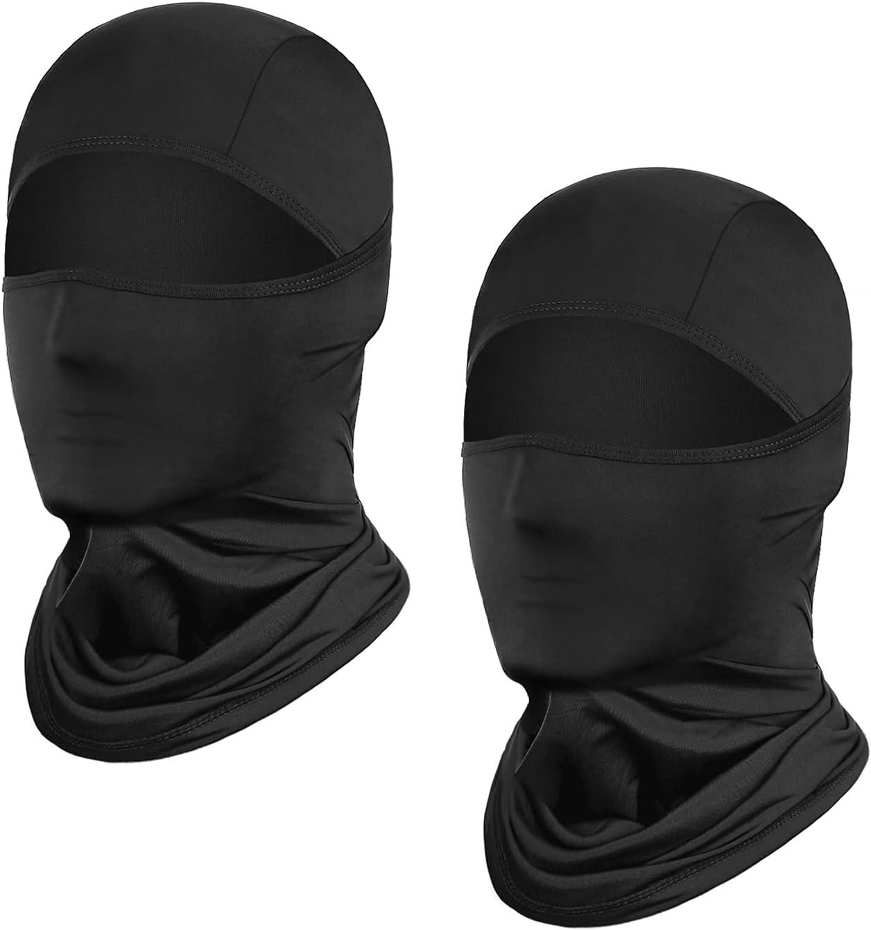 imageAchiou Balaclava Face Mask Ski Mask for Men Women Football Lightweight Sheisty Ninja Shiesty Sun Hood UV Protector CyclingBlack