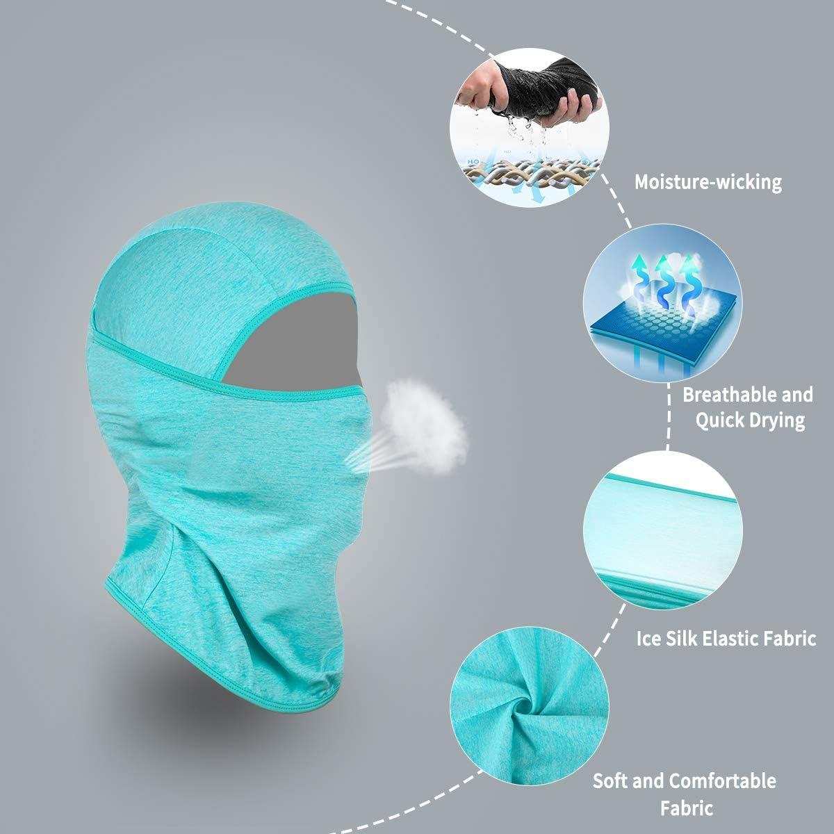 imageAchiou Balaclava Face Mask Ski Mask for Men Women Football Lightweight Sheisty Ninja Shiesty Sun Hood UV Protector CyclingBlue