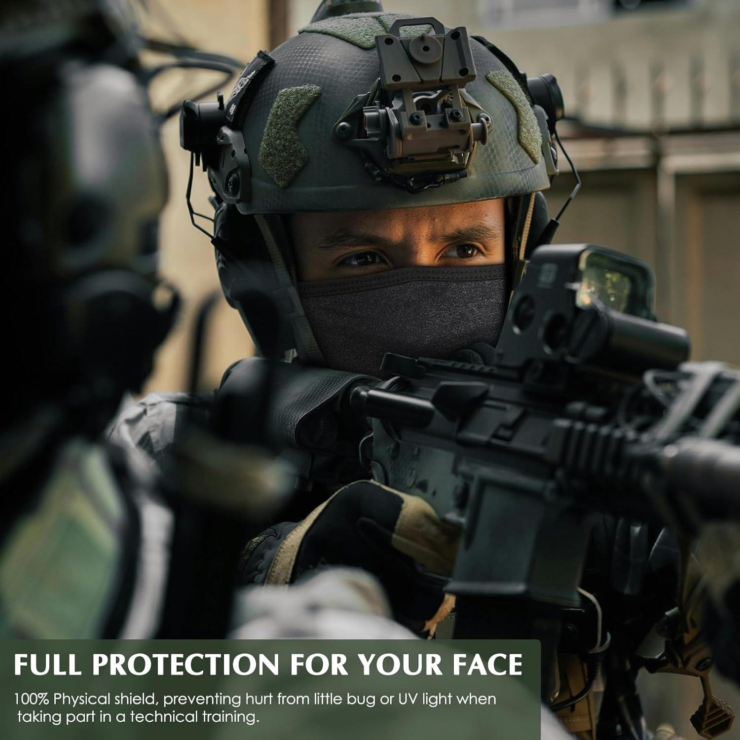 imageAchiou Balaclava Face Mask Ski Mask for Men Women Football Lightweight Sheisty Ninja Shiesty Sun Hood UV Protector CyclingHemp Black