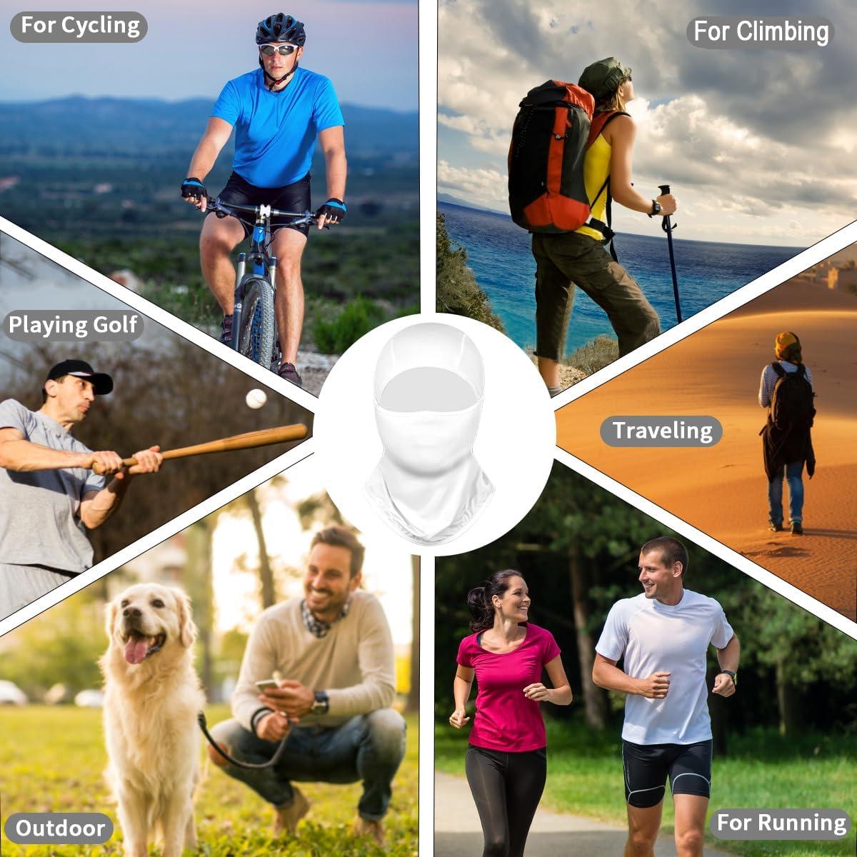 imageAchiou Balaclava Face Mask Ski Mask for Men Women Football Lightweight Sheisty Ninja Shiesty Sun Hood UV Protector CyclingWhite