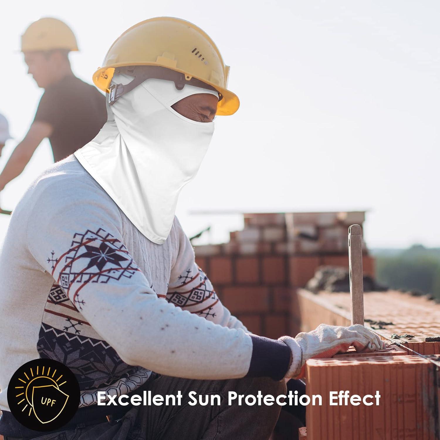 imageAchiou Balaclava Face Mask Ski Mask for Men Women Football Lightweight Sheisty Ninja Shiesty Sun Hood UV Protector CyclingWhite