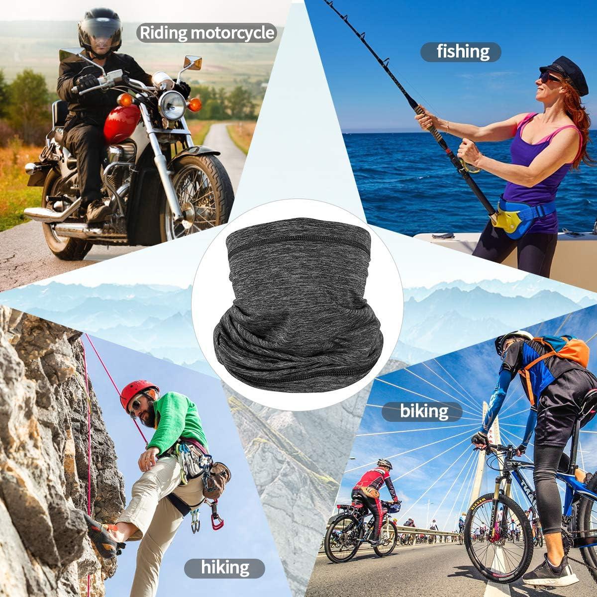 imageAchiou Neck Gaiter Face Cover Scarf UV Protection Mask for Men and WomenSoft Windproof Hiking Cycling RunningDark Grey Mix