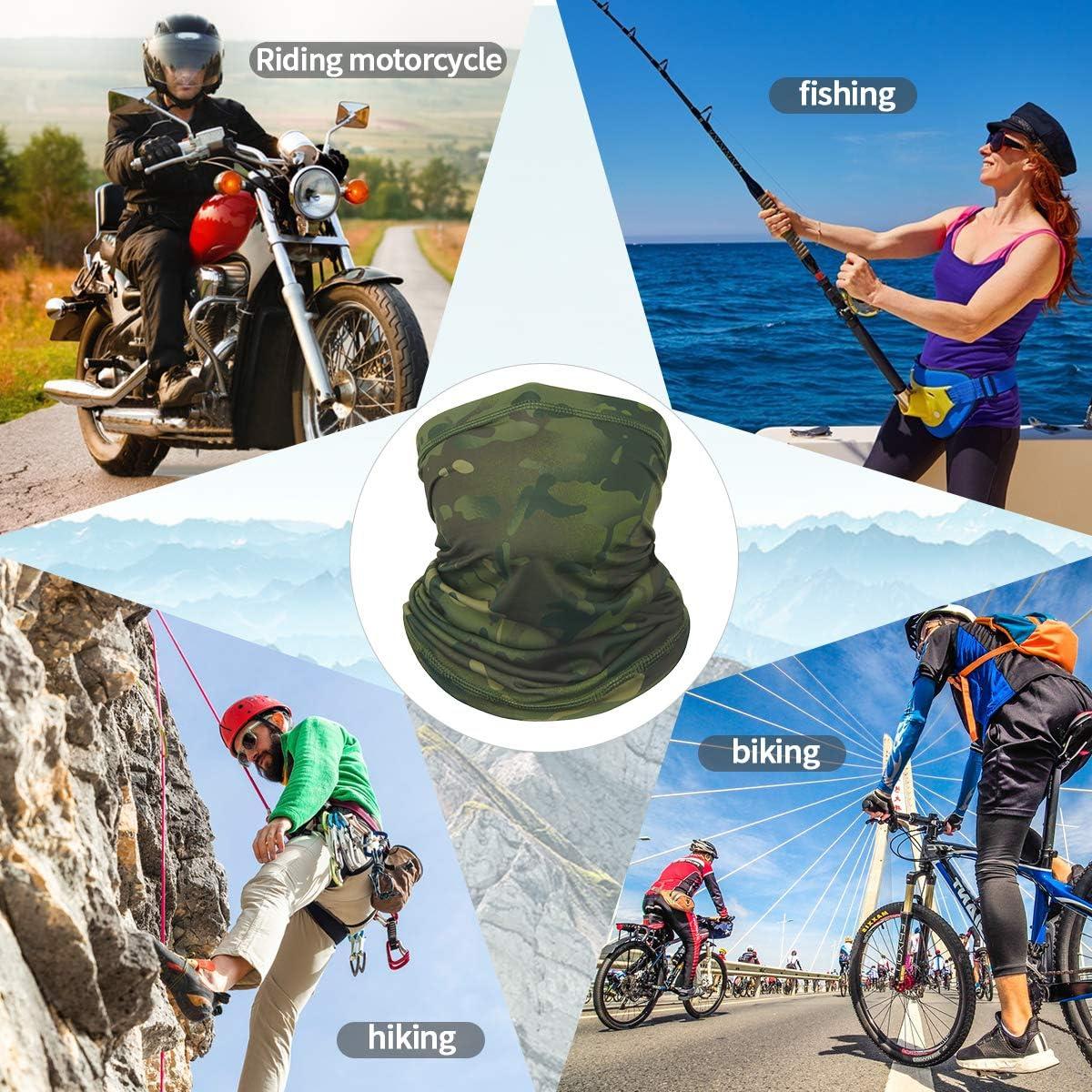 imageAchiou Neck Gaiter Face Cover Scarf UV Protection Mask for Men and WomenSoft Windproof Hiking Cycling RunningJungle Camouflage