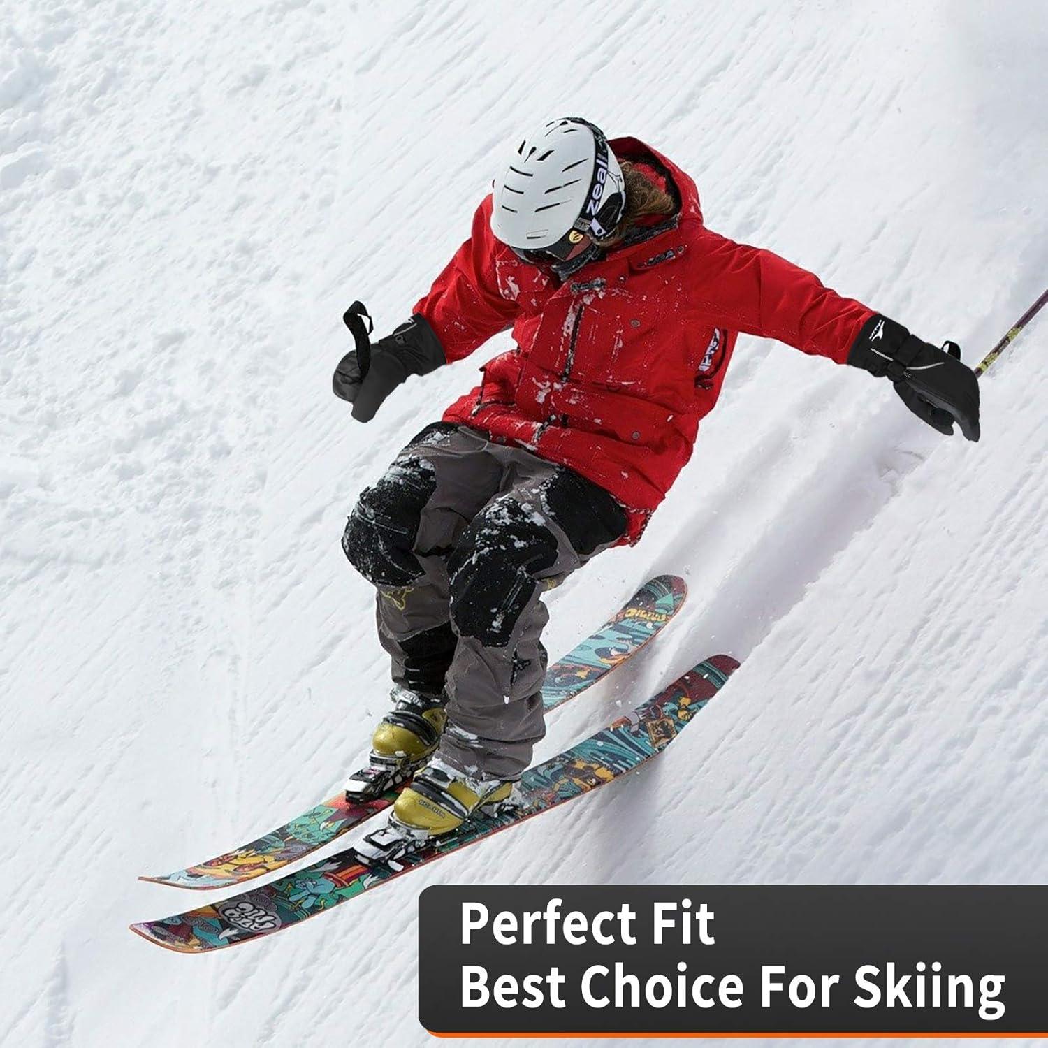 imageAchiou Ski Snow Gloves Waterproof Touchscreen Winter Warm for Men Women with Portable PocketSmall