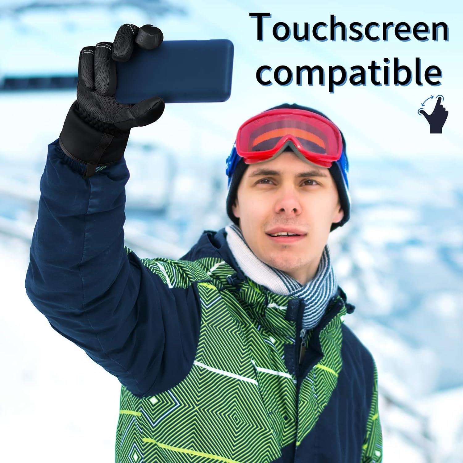 imageAchiou Ski Snow Gloves Winter Warm 3M Thinsulate Waterproof Touchscreen Men WomenNew Black