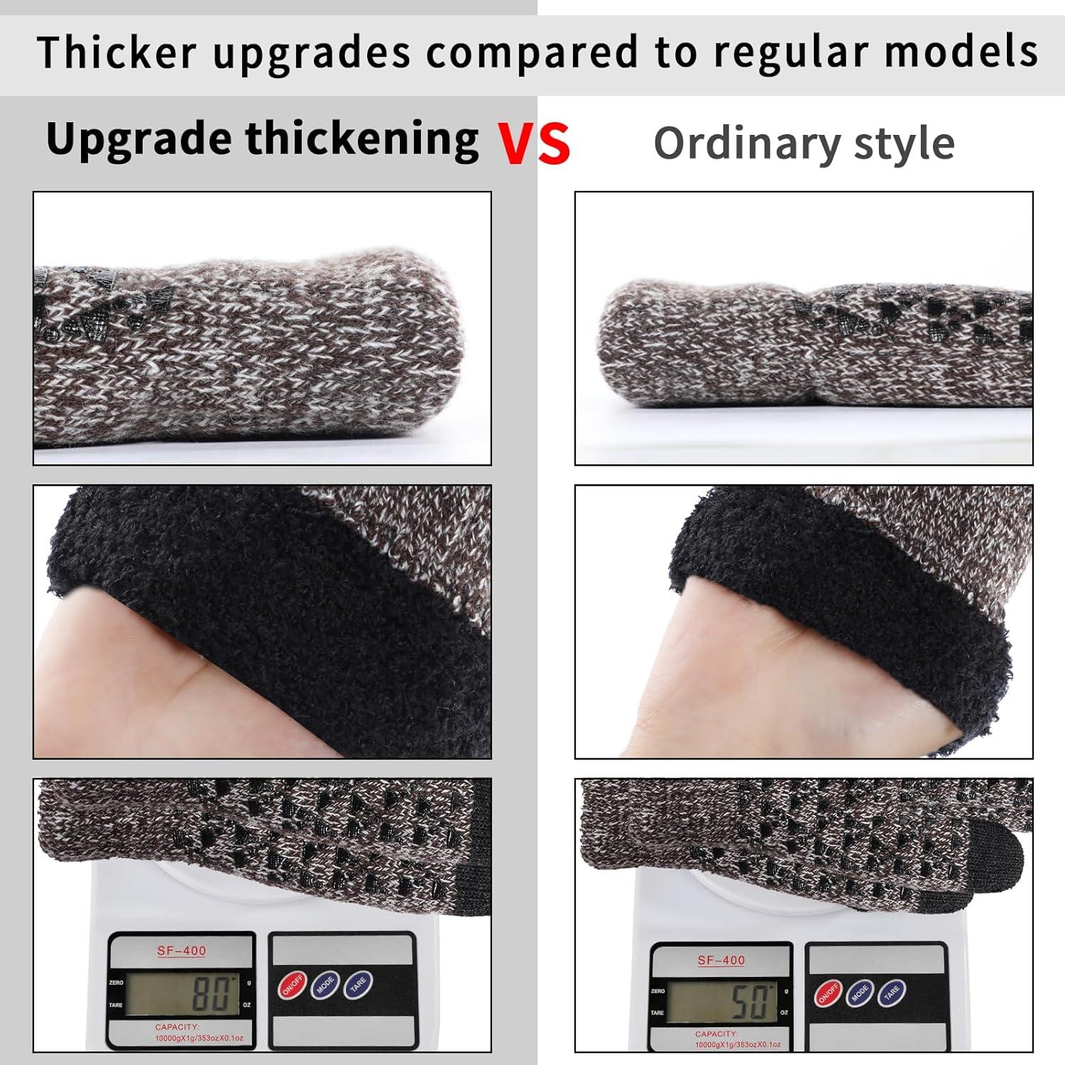 imageAchiou Winter Gloves for Men Women Touch Screen Gloves Upgraded Thicken AntiSlip Silicone Gel Thermal Soft Knit LiningCoffee White