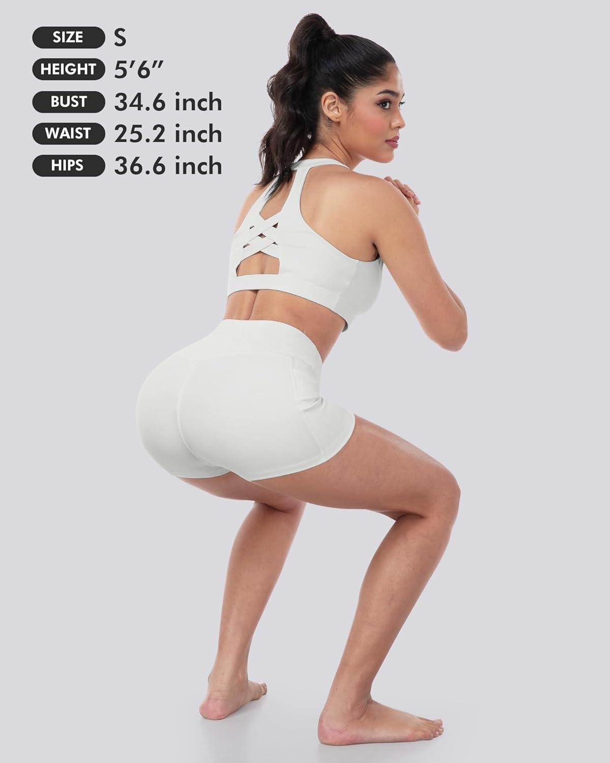 imageLZYVOO Biker Spandex Shorts Women High Waisted Tummy Control Workout Yoga Shorts with Pockets5packs BlackBlackBlackNudeWhite