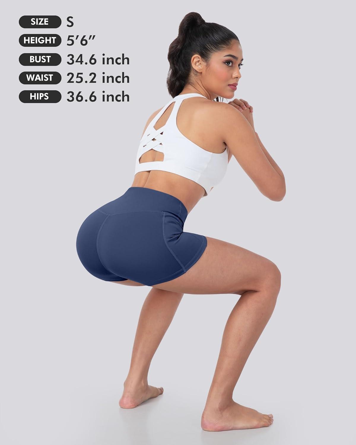 imageLZYVOO Biker Spandex Shorts Women High Waisted Tummy Control Workout Yoga Shorts with Pockets5packs BlackNavyArmy GreenDark GrayWhite