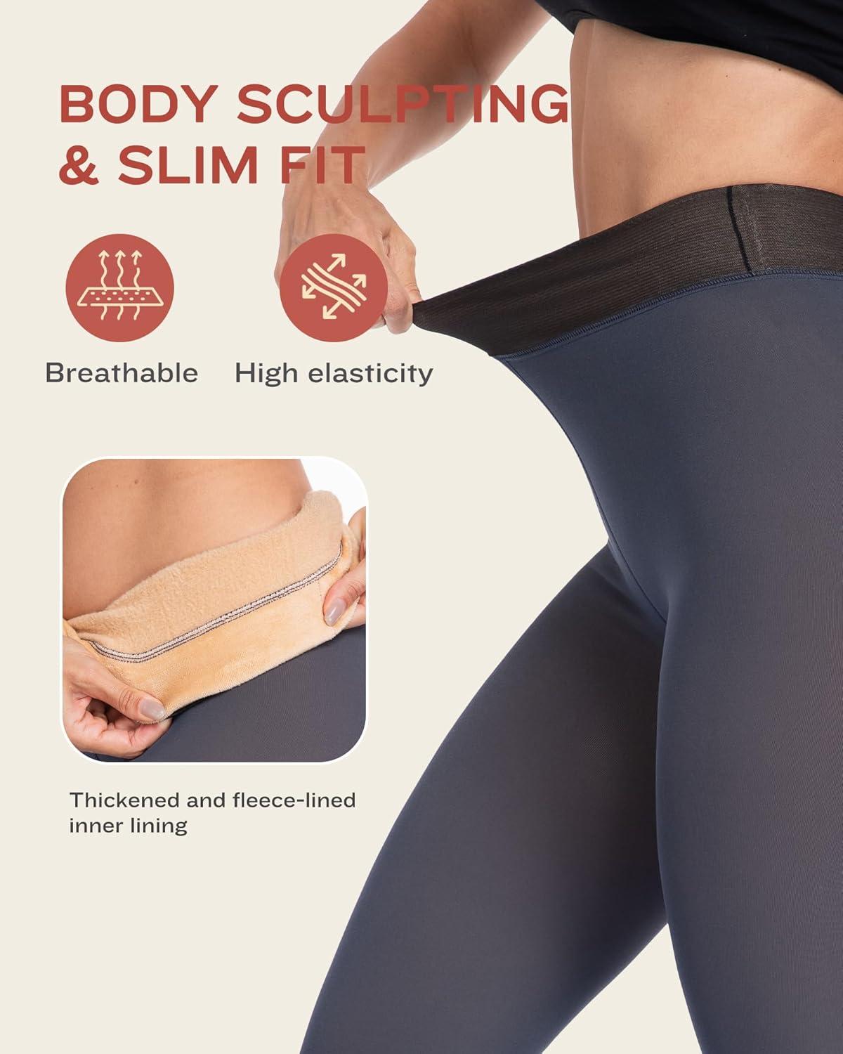 imageLZYVOO Fleece Lined Winter Tights Women Fake Translucent Warm Pantyhose Sheer Thick Thermal Tights LeggingsNavy