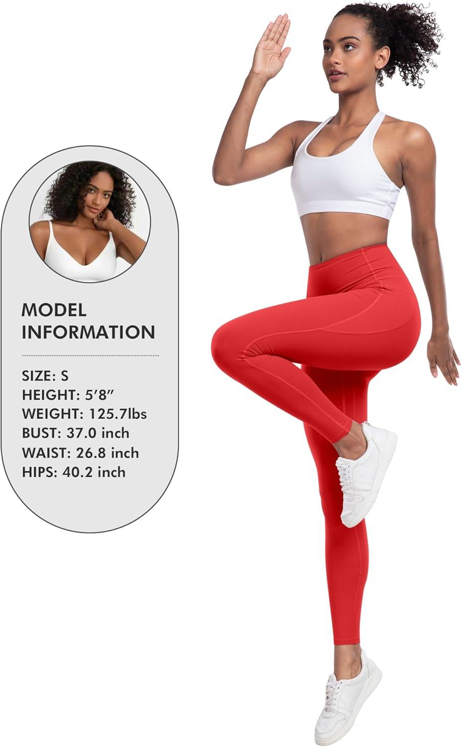 imageLZYVOO Leggings with Pockets for Women 6 Packs Soft High Waisted Tummy Control Workout Yoga Pants6 Packs Black gray navy brown royal Blue red