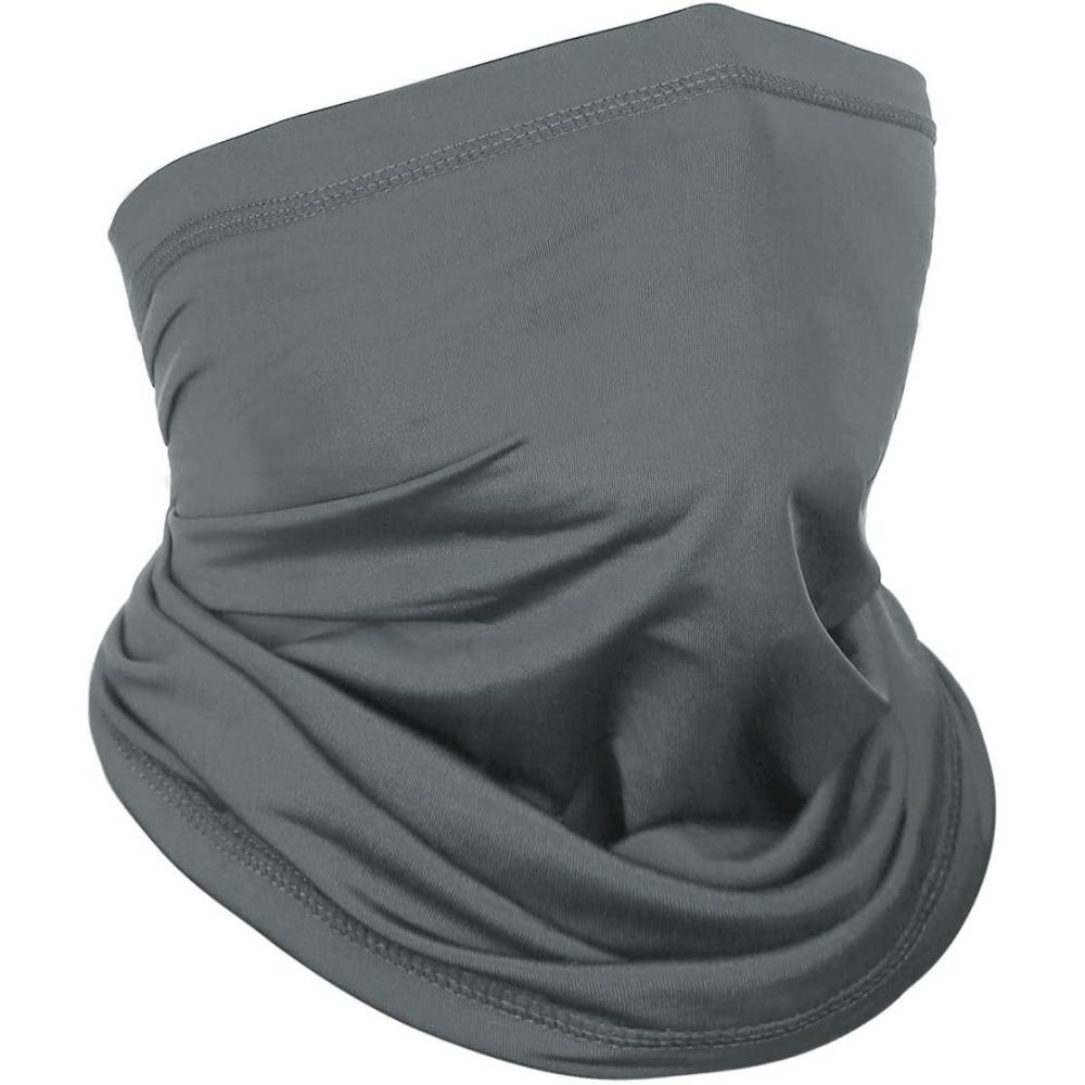 imageAchiou Neck Gaiter Face Cover Scarf UV Protection Mask for Men and WomenSoft Windproof Hiking Cycling RunningHemp Grey