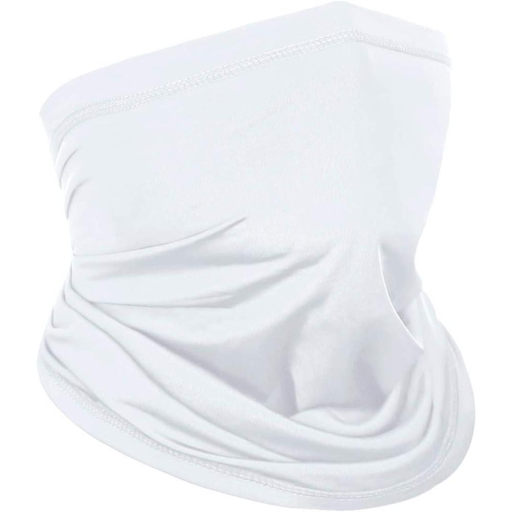 imageAchiou Neck Gaiter Face Cover Scarf UV Protection Mask for Men and WomenSoft Windproof Hiking Cycling RunningWhite