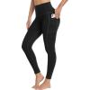 imageLZYVOO Leggings with Pockets for Women High Waisted Tummy Control Workout Yoga Pants BlackM