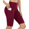 imageLZYVOO Womens Biker Shorts with Pockets High Waist Workout Yoga Shorts for Women 12quot BurgundyXL