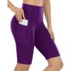 imageLZYVOO Womens Biker Shorts with Pockets High Waist Workout Yoga Shorts for Women 12quot PurpleL