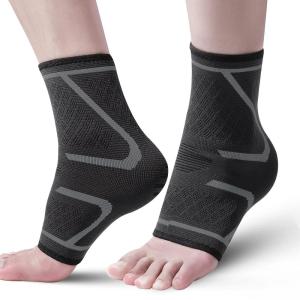 Achiou Ankle Brace for Women & Men, Ankle Compression Sleeve Support Socks (Pair) for Plantar Fasciitis, Arch Support, Sprained Gambrel, Achilles Tendonitis, Heel Spurs, Joint Pain(Grey)
