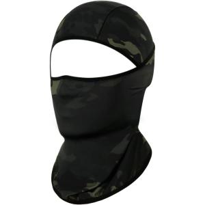 Achiou Balaclava Face Mask, Ski Mask for Men Women Football, Lightweight Sheisty, Ninja Shiesty Sun Hood UV Protector Cycling(Black Camouflage)