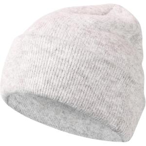 Achiou Beanie Hat for Women Men, Warm Cuffed Knit Hat for Skiing Running Outdoor Sports(Beige)