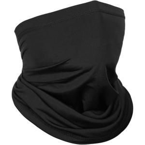 Achiou Neck Gaiter Face Cover Scarf, UV Protection Mask for Men and Women,Soft Windproof, Hiking Cycling Running(Black)