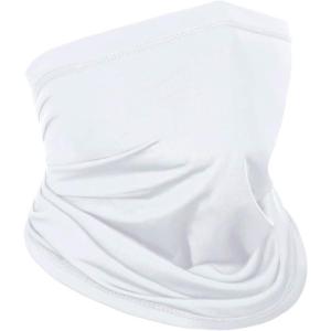 Achiou Neck Gaiter Face Cover Scarf, UV Protection Mask for Men and Women,Soft Windproof, Hiking Cycling Running(White)