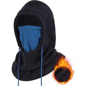 Achiou Ski Mask for Men Women, Winter Balaclava Warm Windproof Face Mask, Full Head Cover Scarf Neck for Cold Weather(Black)