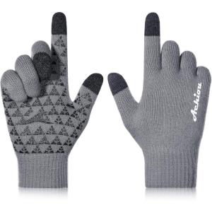Achiou Winter Gloves, Glove for Men Women, Upgraded Touch Screen Texting Warm Running with Thermal Soft Knit Lining(Frost Gray)