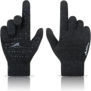 Achiou Winter Gloves, Glove for Men Women, Upgraded Touch Screen Texting Warm Running with Thermal Soft Knit Lining(Shade Gray)