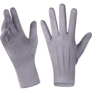 Achiou Women Winter Touchscreen Gloves Soft Comfortable Thermal Elastic Stretch Texting Glove for Traveling, Cycling, Running(Grey)