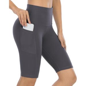 LZYVOO Women’s Biker Shorts with Pockets, High Waist Workout Yoga Shorts for Women (12″ Dark Gray-XL)