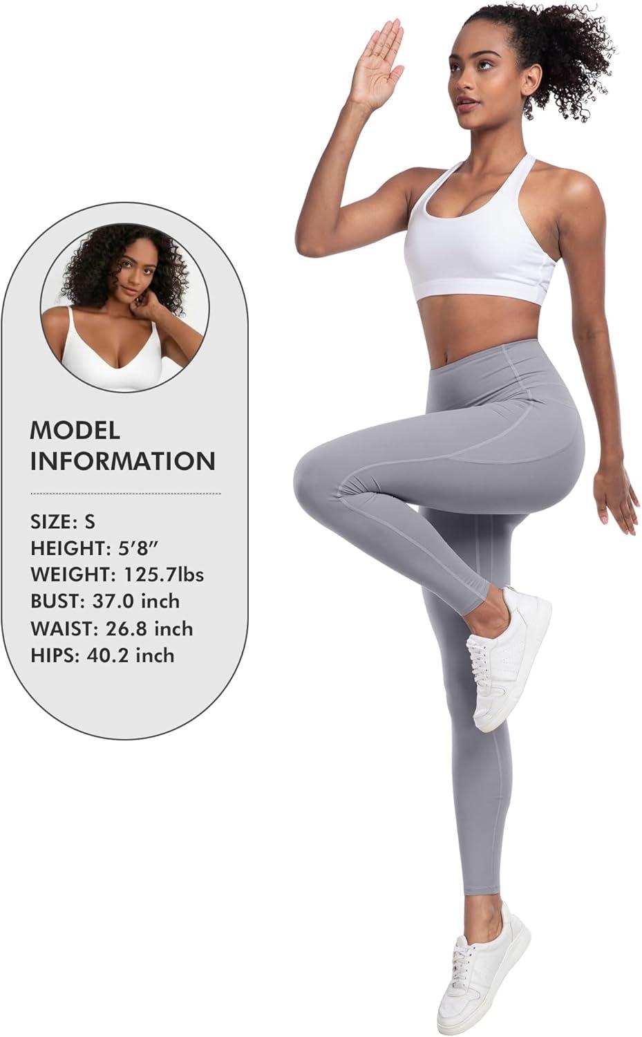 imageLZYVOO Leggings with Pockets for Women 6 Packs Soft High Waisted Tummy Control Workout Yoga PantsBlack black black black dark Gray light Gray