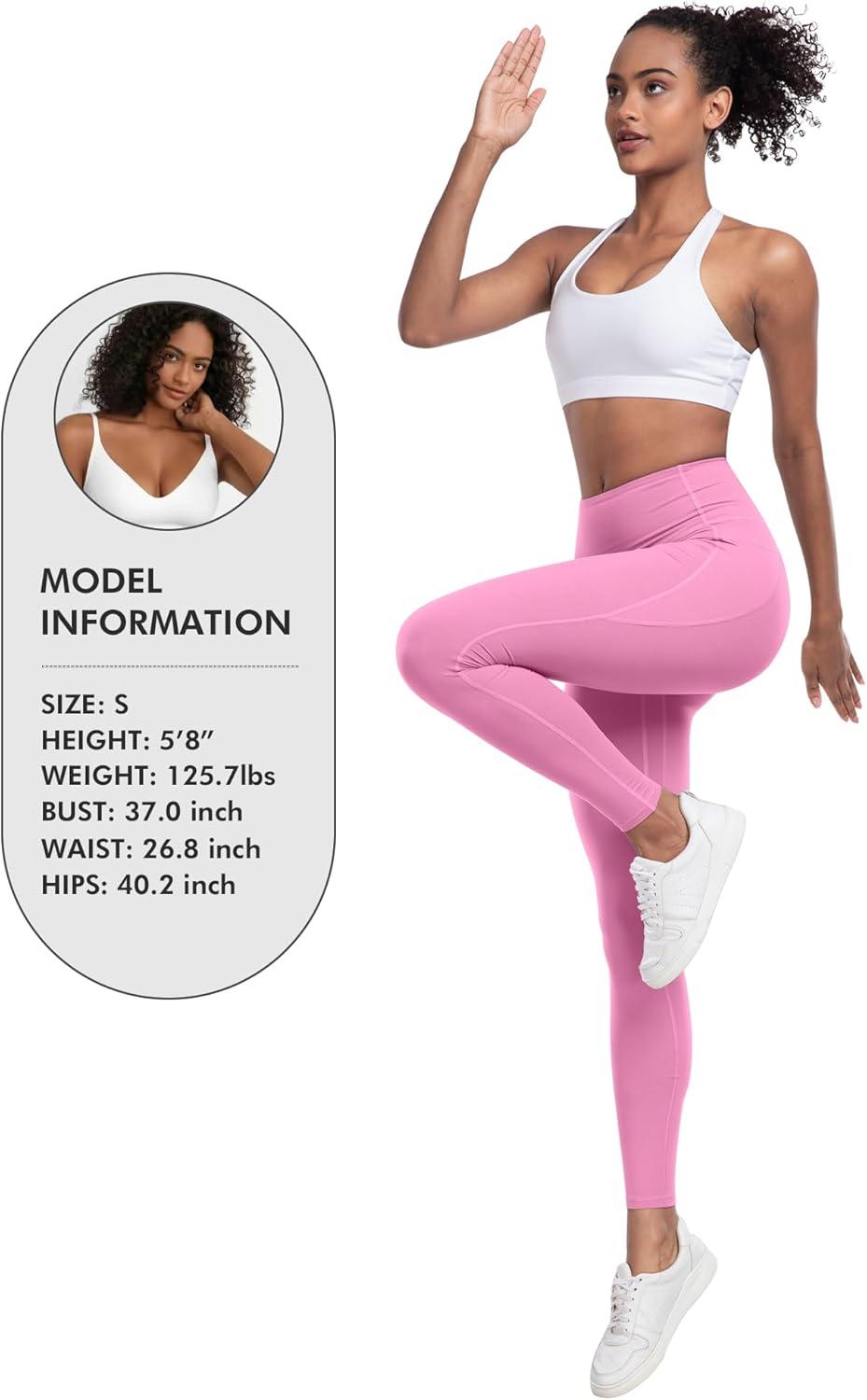 imageLZYVOO Leggings with Pockets for Women 6 Packs Soft High Waisted Tummy Control Workout Yoga PantsBlack black gray sky Blue pink mint