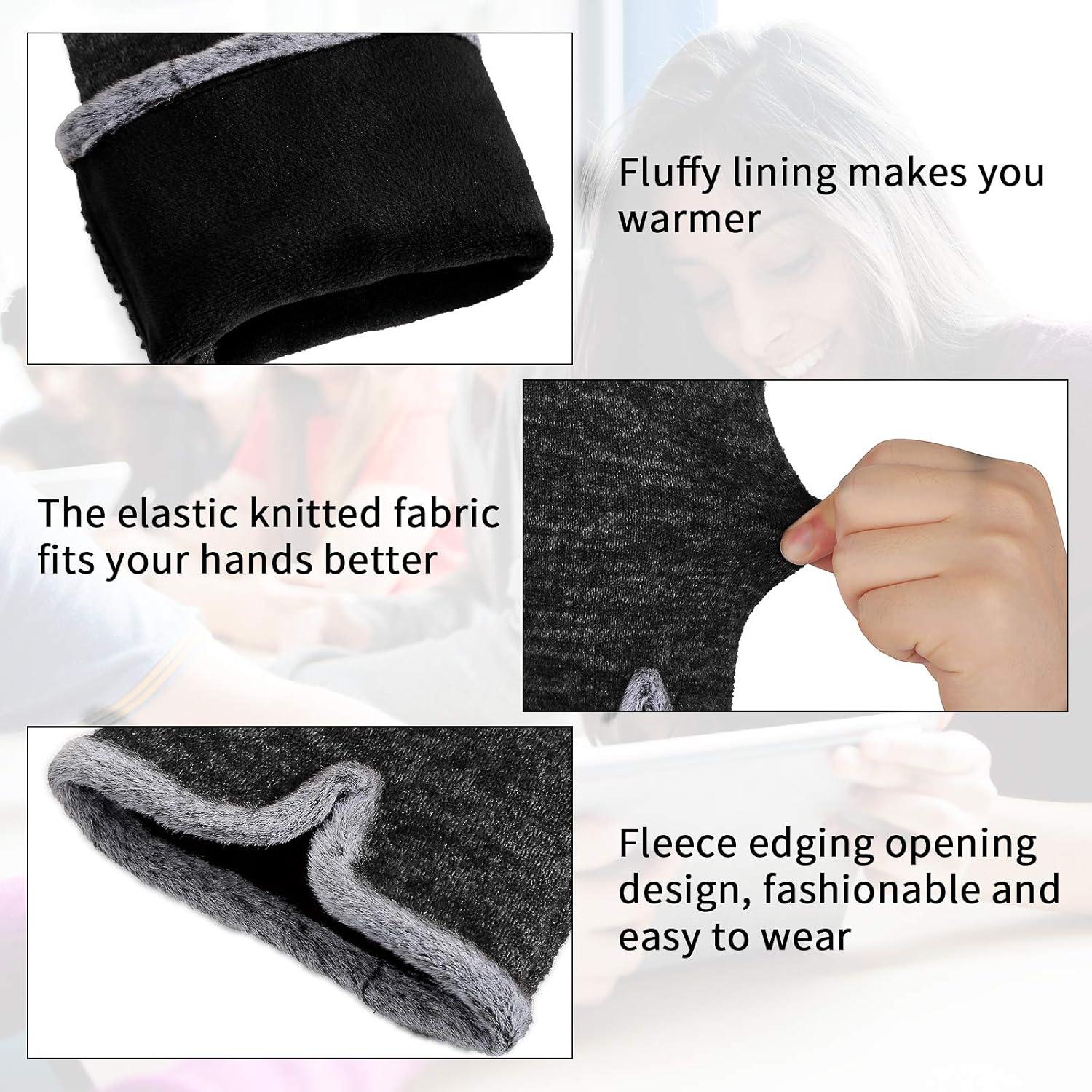imageAchiou Gloves for Women Winter Touchscreen Warm Soft Comfortable Elastic Fluff Lined Texting Glove for Traveling Working
