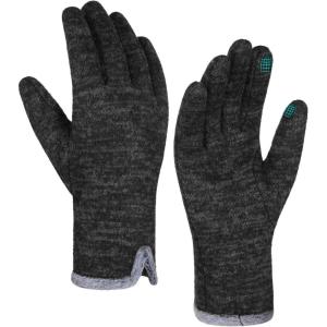 Achiou Gloves for Women Winter Touchscreen Warm Soft Comfortable Elastic Fluff Lined Texting Glove for Traveling, Working