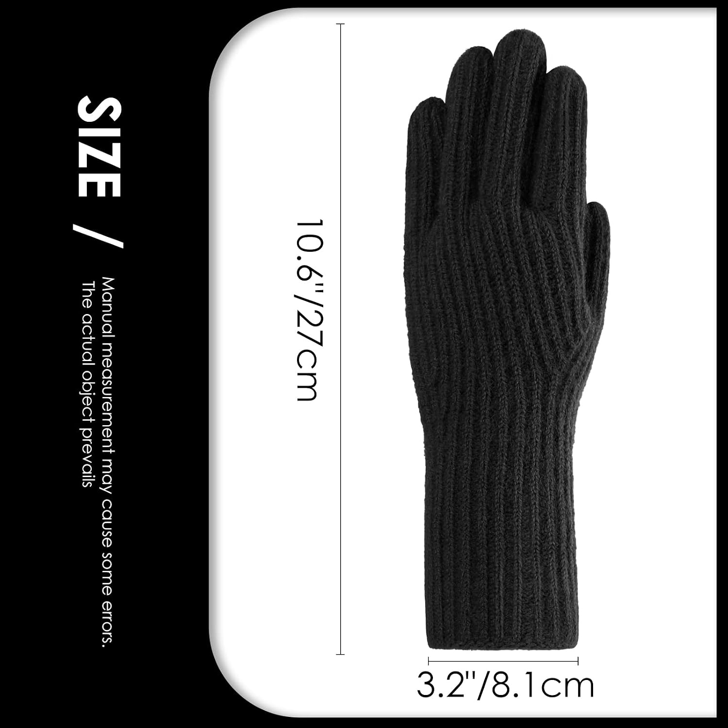 image:imageAchiou Winter Knit Gloves for Men Women Touch Screen Texting Knitted Gloves Touchscreen Warm Outdoor Soft Elastic Lining