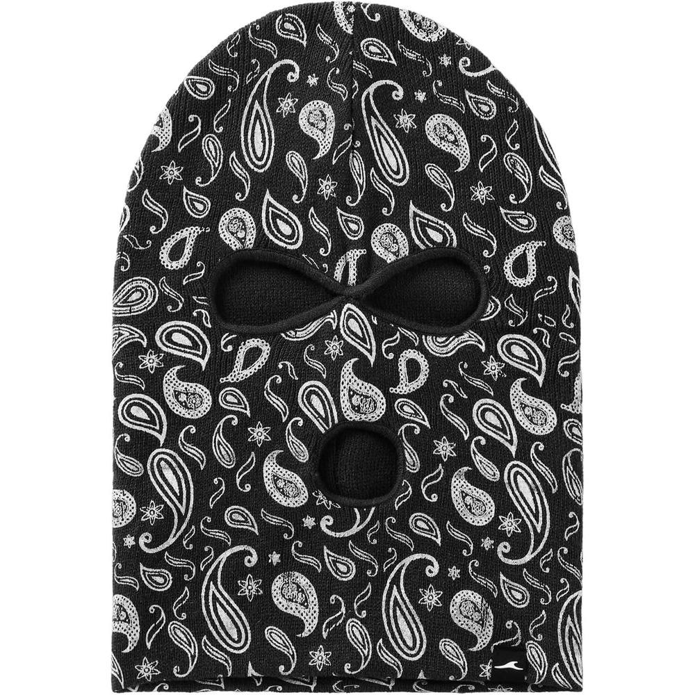 image:imageAchiou 3 Hole Balaclava Ski Mask for Men Women 3Hole Paisley Full Face Cover Winter Warm Knitted Face Mask Outdoor Sports