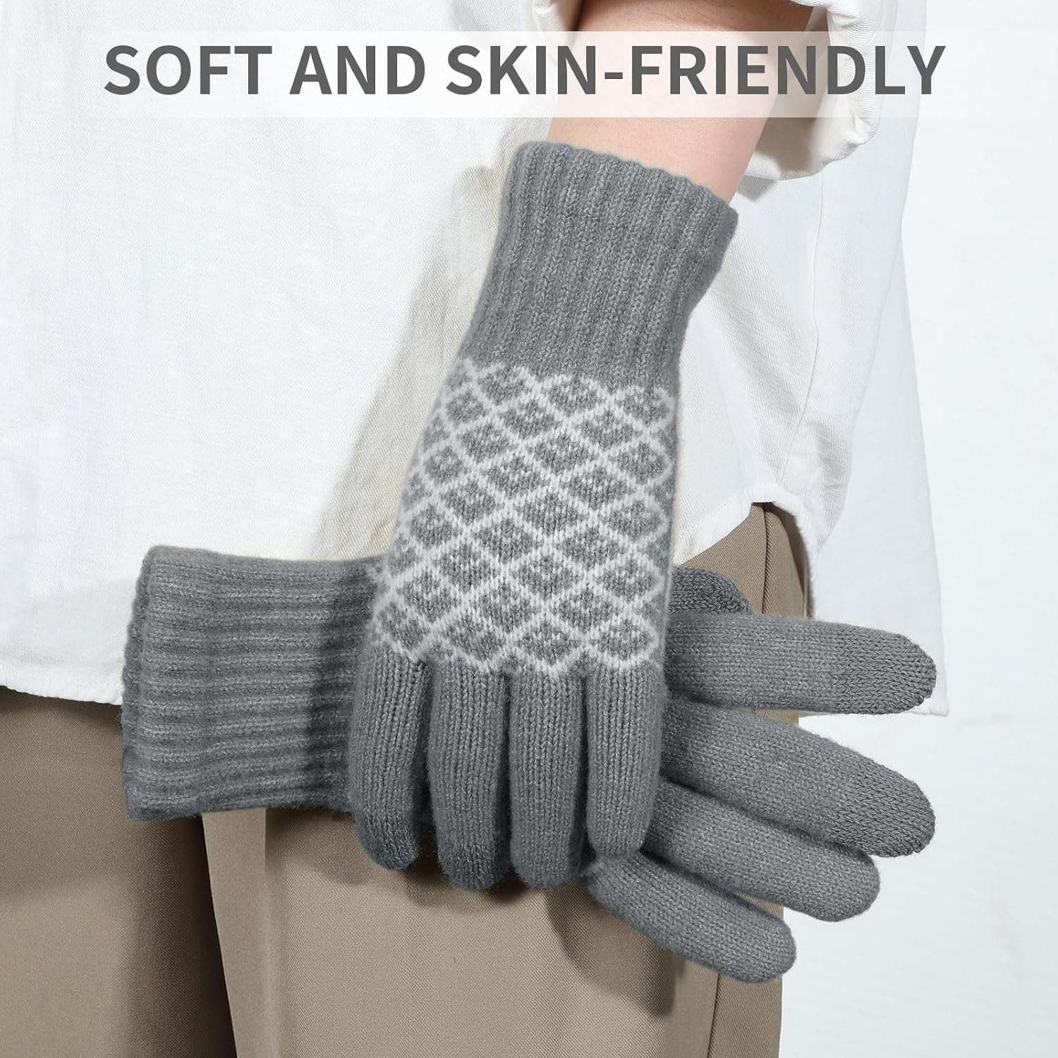 image:imageAchiou Womens Winter Gloves for Cold Weather Touchscreen Texting WarmDark Grey