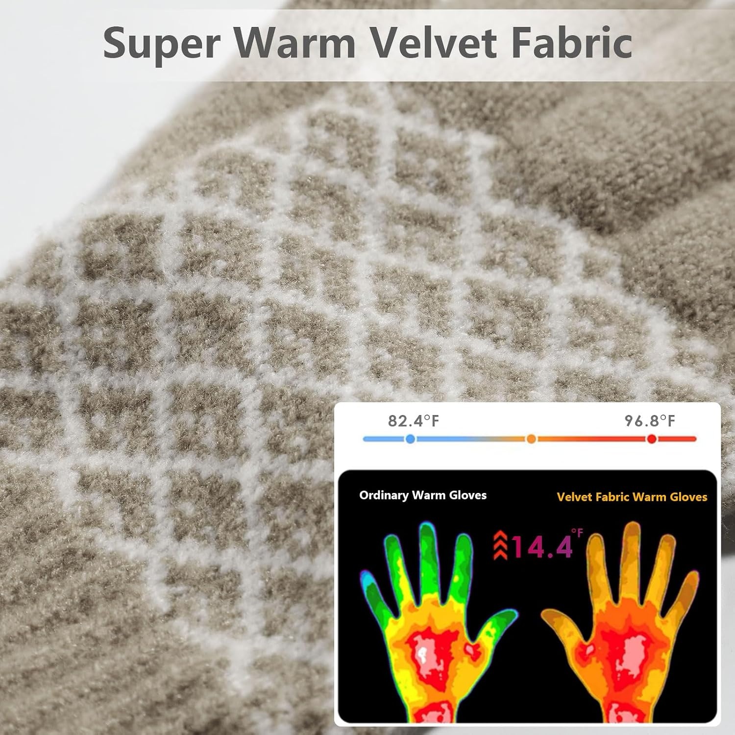 image:imageAchiou Womens Winter Gloves for Cold Weather Touchscreen Texting WarmKhaki